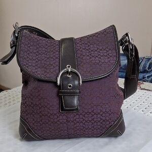 Coach Purple and Brown Shoulder Bag